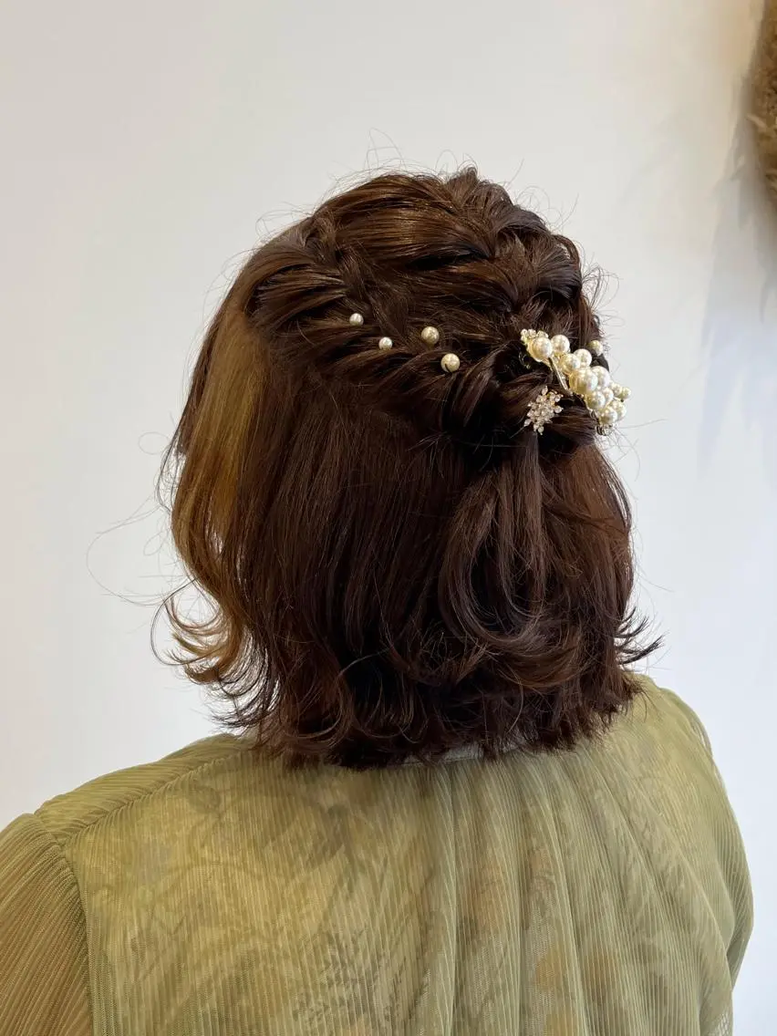 ヘアアレンジ ハーフアップ 結婚式・ブライダル 齋藤 智佳のヘアスタイル