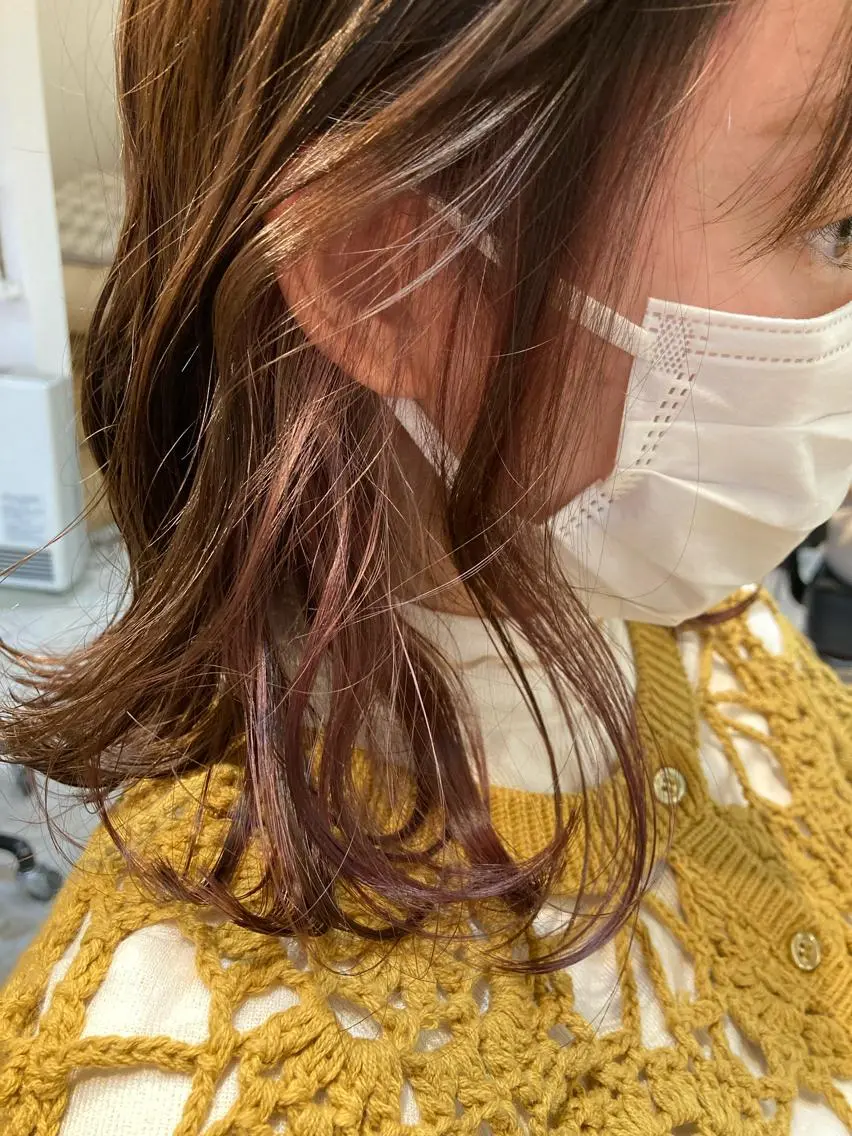 ミディアム カラー ブリーチ インナーカラー パープルカラー カット ヘアカラー トリートメント 【女性指名No.1】 西口直子のヘアスタイル