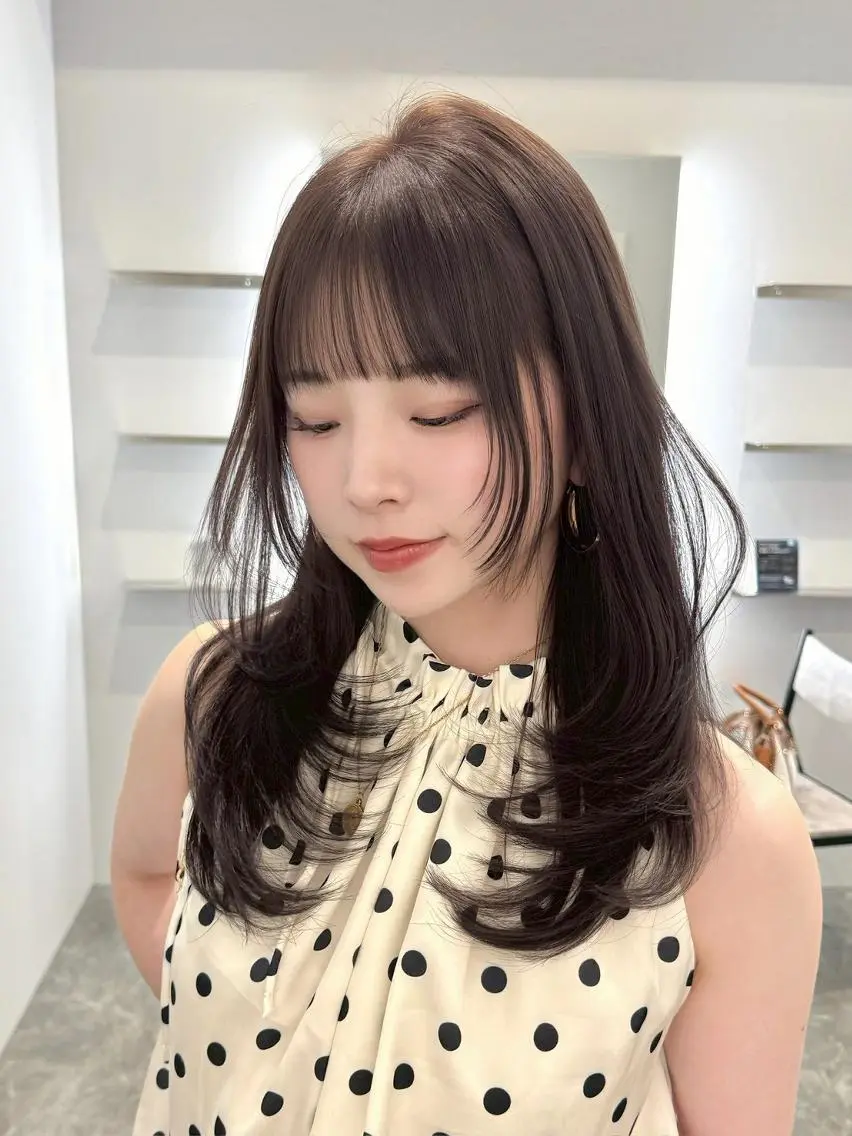 ロング レイヤーカット 似合わせカット 縮毛矯正/髪質改善 京都/レイヤー/楓華のマツエク・マツパデザイン