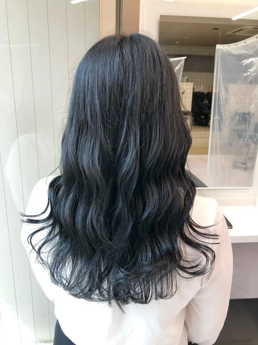 ロング カラー パーマ ヘアアレンジ メンズ キッズ ネイル マツエク・マツパ 上品＆韓国風 🥀海心🥀のヘアスタイル