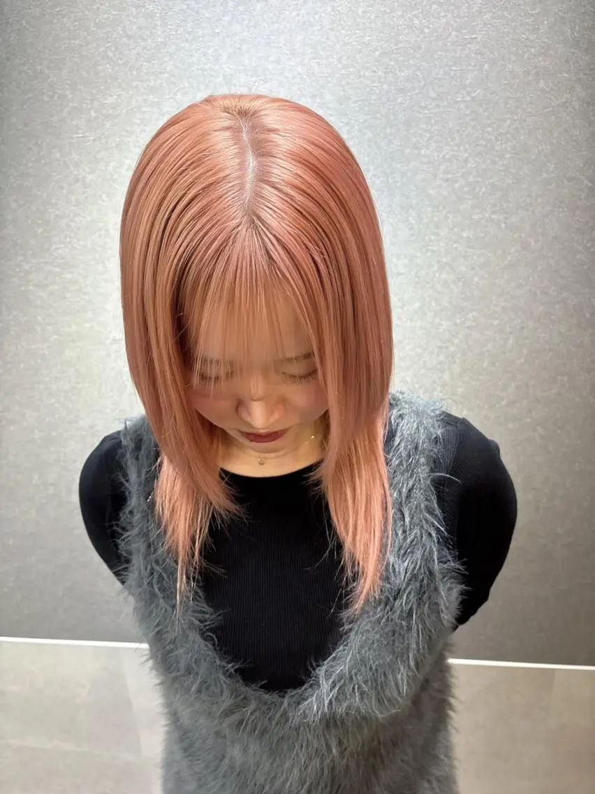ミディアム カラー カット ヘアカラー トリートメント lafit ラフィット 下大利のヘアスタイル