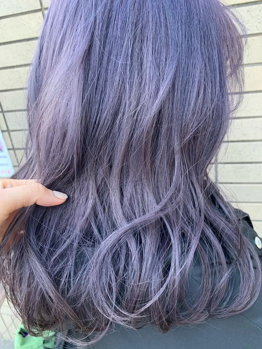 セミロング カラー ブリーチ バイオレットカラー カット ヘアカラー トリートメント hubhair レイヤー/透明感のヘアスタイル