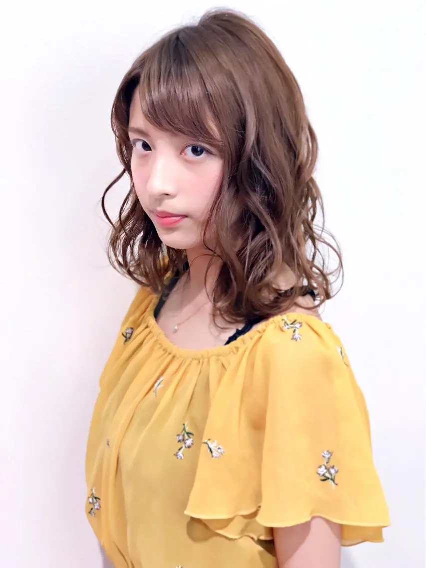 ミディアム カラー ミディアムパーマ ディレクター ノナカのヘアスタイル