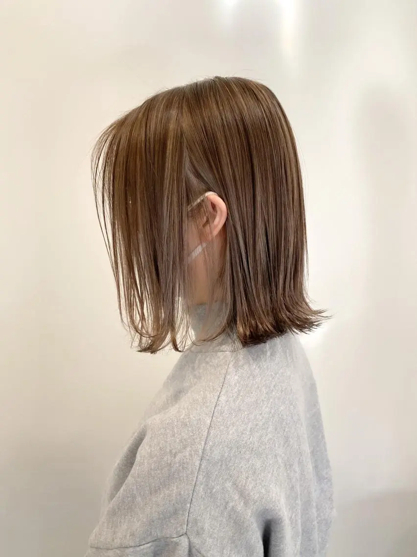 ショート カラー ワンレンボブ ボブ カット ヘアカラー ボブ　ショート 特化 迫田紘史のヘアスタイル