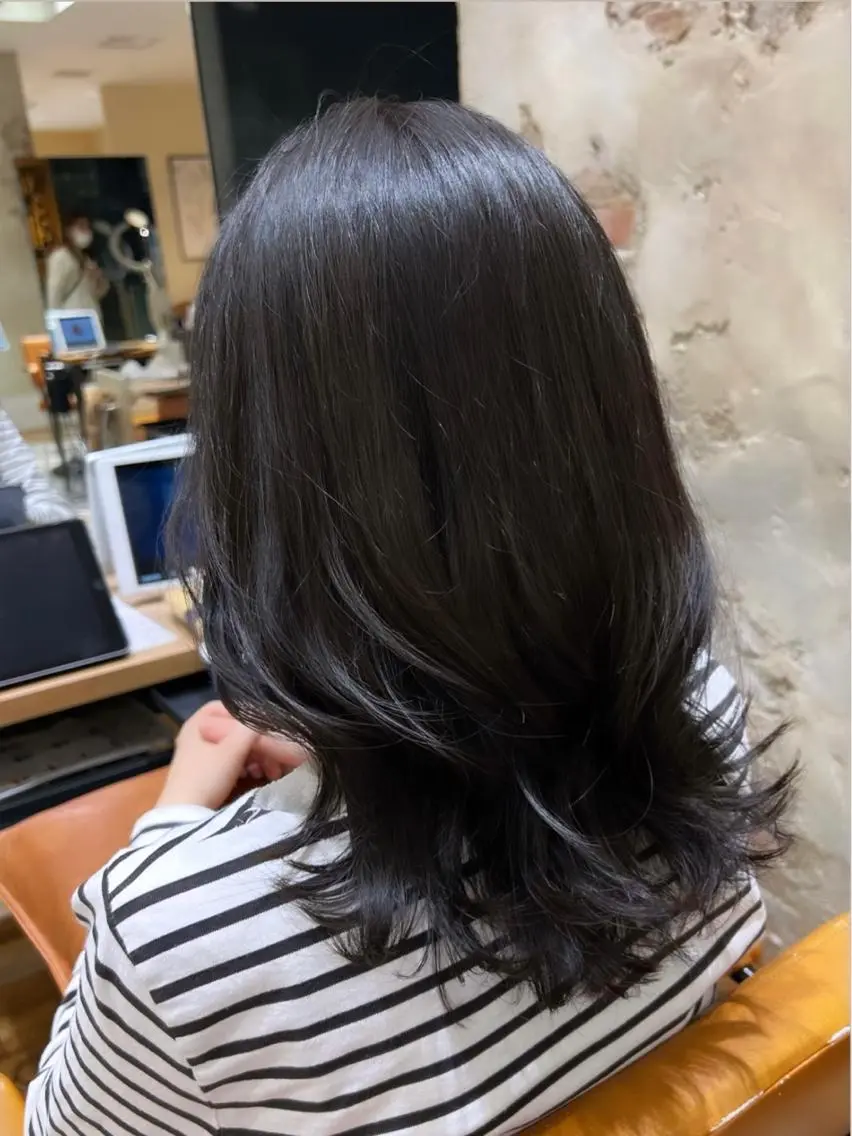 ミディアム ミディアムレイヤー くびれヘア レイヤーカット 🧡くびれヘア/前髪 顔周り🧡久原結衣のヘアスタイル