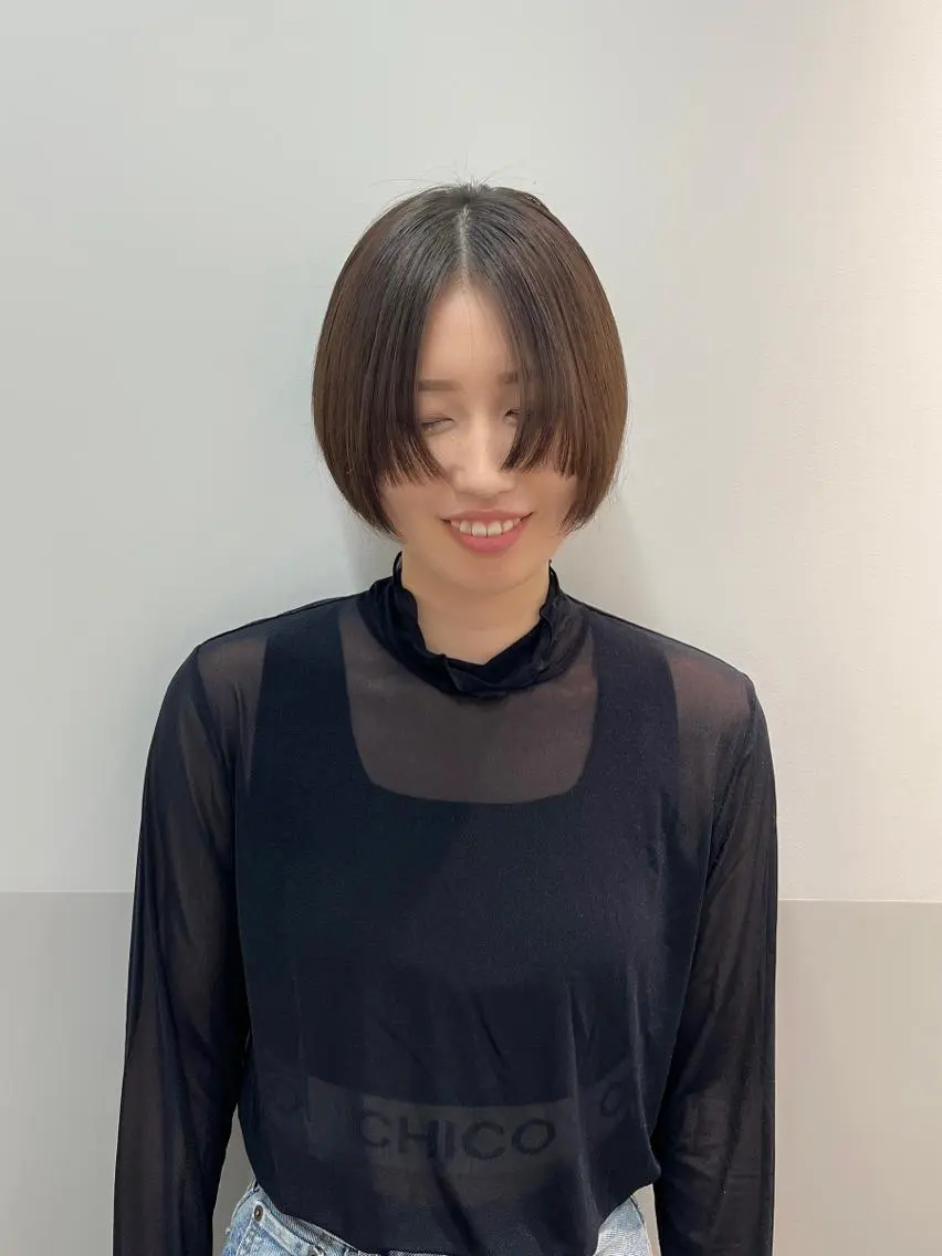 ショート デザインカット カット ヘアカラー トリートメント 似合わせレイヤー/ 美髪縮毛矯正/ミナエのヘアスタイル
