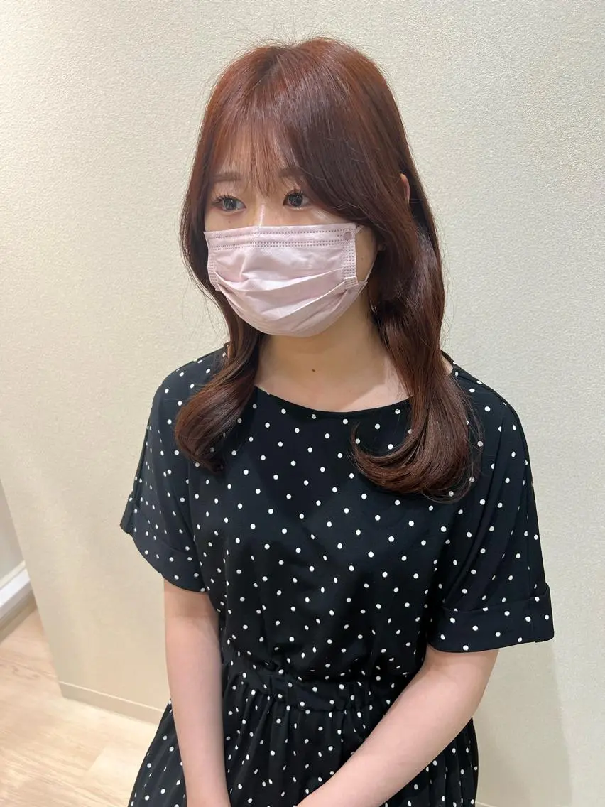 ミディアム カラー エギョモリ 外国人対応 佐久間のヘアスタイル