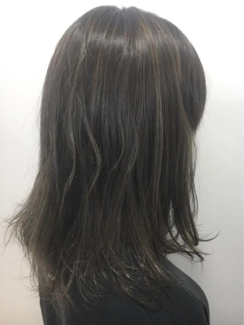 ミディアム ハイライト ヘアカラー 永井 大希のヘアスタイル
