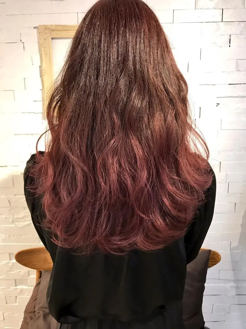 セミロング カラー グラデーションカラー バイオレットカラー エクステ(レミー毛) NINEのヘアスタイル