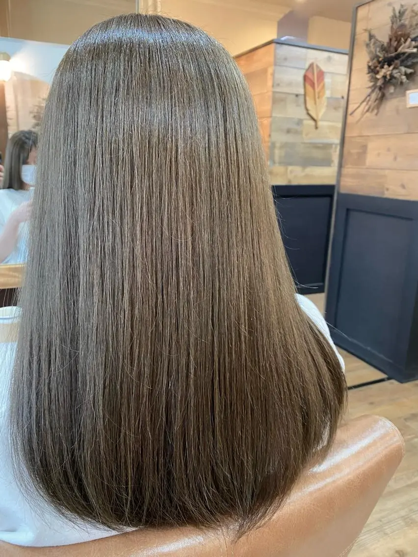 ロング カラー オリーブカラー カット ヘアカラー トリートメント 特殊カラー特化 ✂️SHIAN フジのヘアスタイル