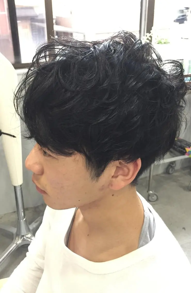 ショート パーマ メンズ マッシュ ✨terra✨佐伯 晋吾のヘアスタイル