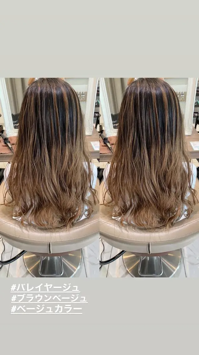 ロング カラー ヘアアレンジ 白髪ぼかしハイライト 茗荷谷駅徒歩2分のヘアスタイル