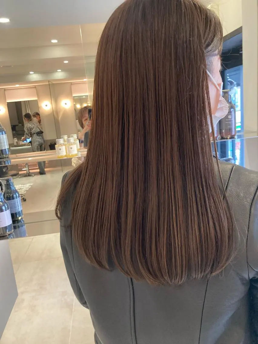 ロング カラー ヘアアレンジ オリーブ透明感カラー 表参道/MIKUのヘアスタイル