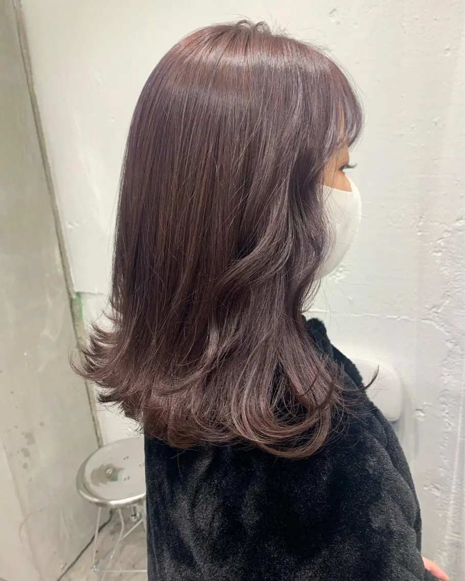 ミディアム カラー ヘアアレンジ カット ヘアカラー トリートメント ヘアセット 憧れの艶ハイトーンへ 🌙サイダサキのヘアスタイル