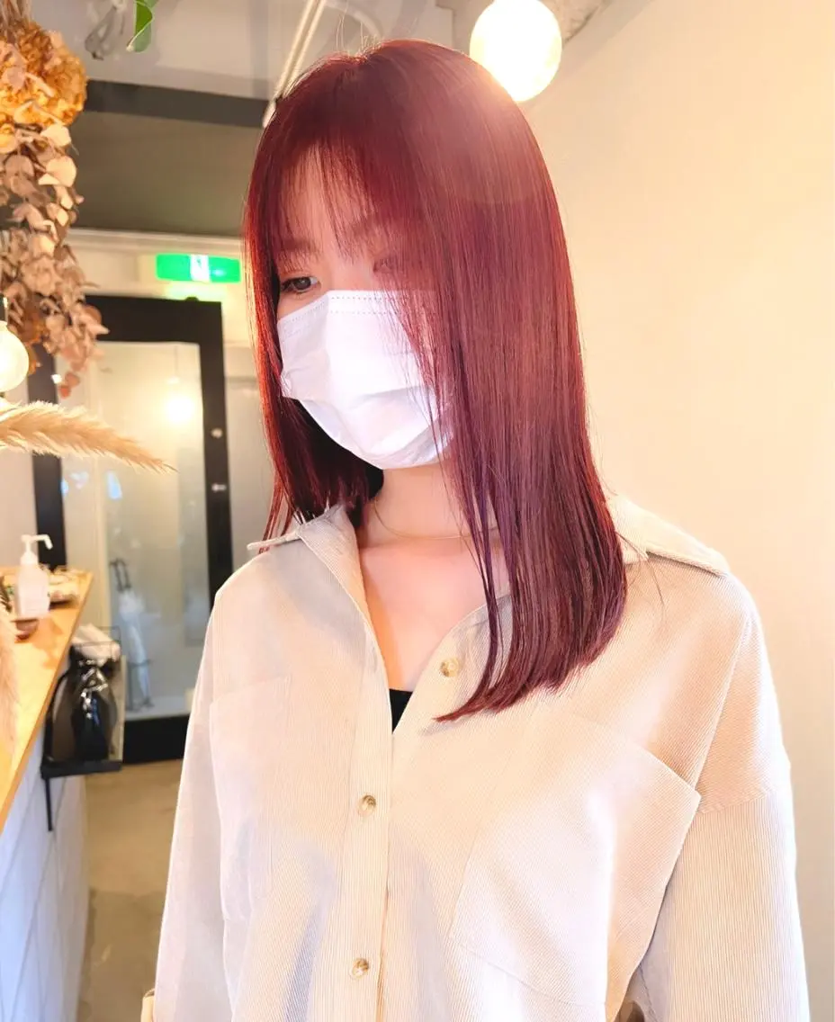 セミロング カラー カット ヘアカラー ノサカ ミワコのヘアスタイル