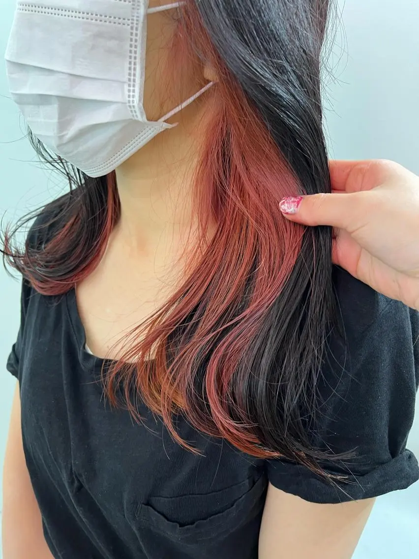 ミディアム ピンクブラウン ﾚｲﾔｰ🩵透明感 ೀユイ🌙のヘアスタイル