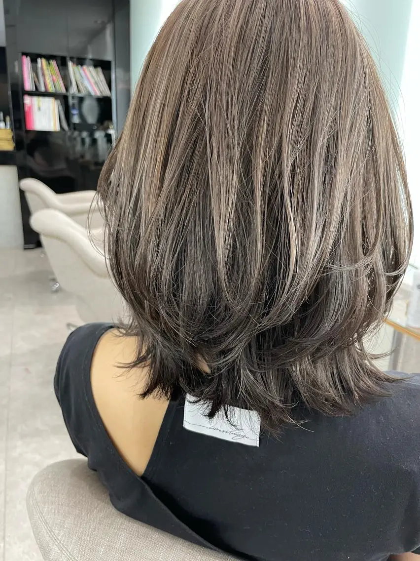 ミディアム カラー ヘアカラー トリートメント 🍀小川大輔🍀 ボブ/ブリーチ🥇のヘアスタイル