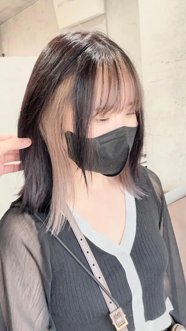 ミディアム カット ヘアカラー トリートメント ウルフ/デザイン/ 大阪/タカハシユウキのヘアスタイル