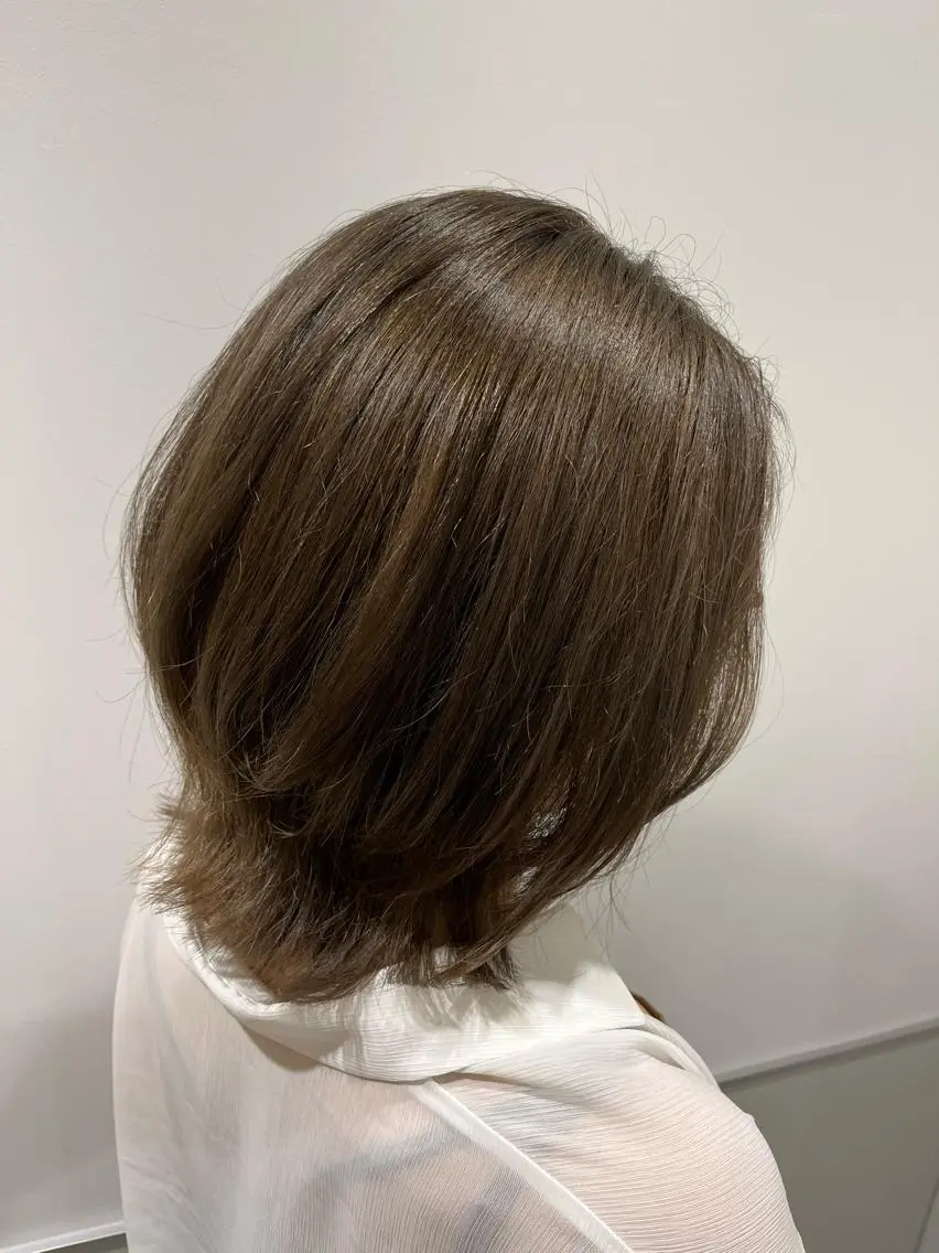 ミディアム ミディアムパーマ ボブ 髪質改善 韓国風ヘア シースルーバング カット ヘアカラー トリートメント ヘアセット 👑👑👑👑工藤 敬👑👑👑👑のヘアスタイル