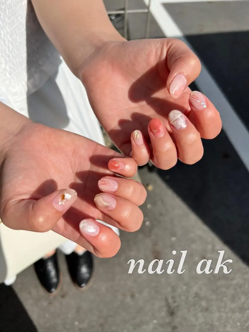 ネイル ニュアンスネイル ハンドネイル ak nail .のネイルデザイン