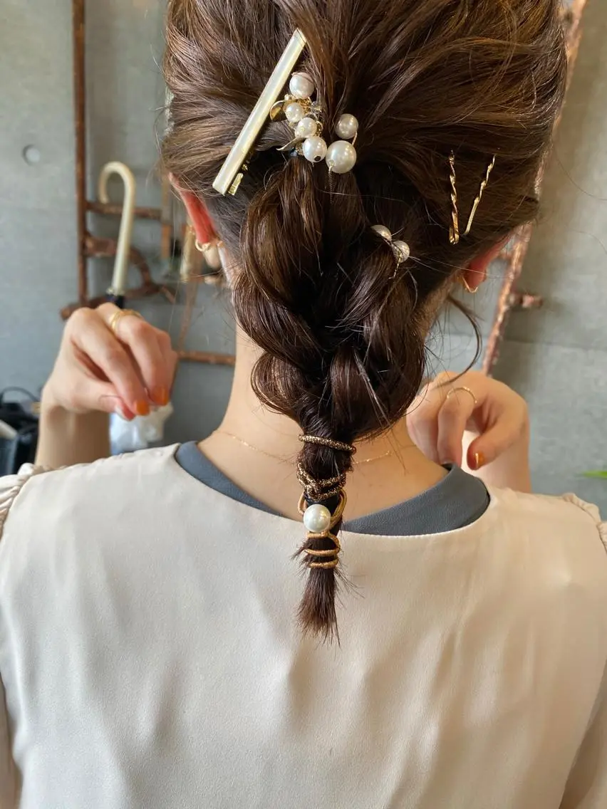 ミディアム カラー パーマ ヘアアレンジ メンズ ネイル マツエク・マツパ ヘアセット モリモト サナのヘアスタイル