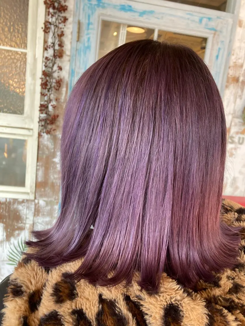 ミディアム カラー ブリーチ ラベンダーカラー noce harumiのヘアスタイル