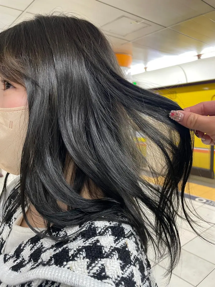ロング カラー 透明感カラー 結莉/ボブ/ 縮毛矯正のヘアスタイル