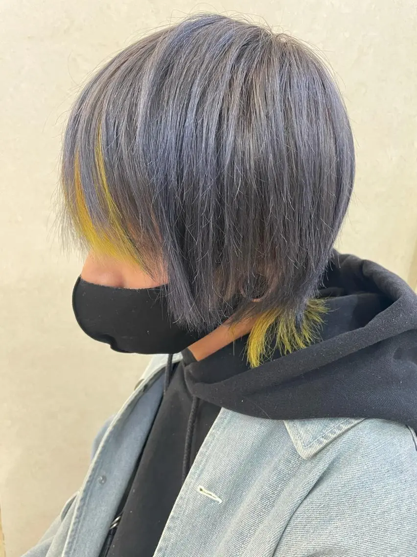 ショート カラー ヘアアレンジ メンズ シールエクステ メンズハイライト メンズハイトーン メンズ韓国風 学生(メンズ向け) 🦋高瀬寛菜🦋 韓国/ブリーチのヘアスタイル