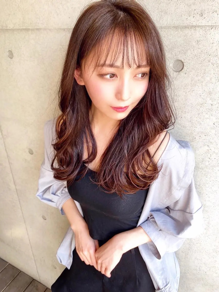 セミロング カラー 韓国風ヘア レイヤーカット KURO/縮毛矯正 /髪質改善/レイヤーのヘアスタイル