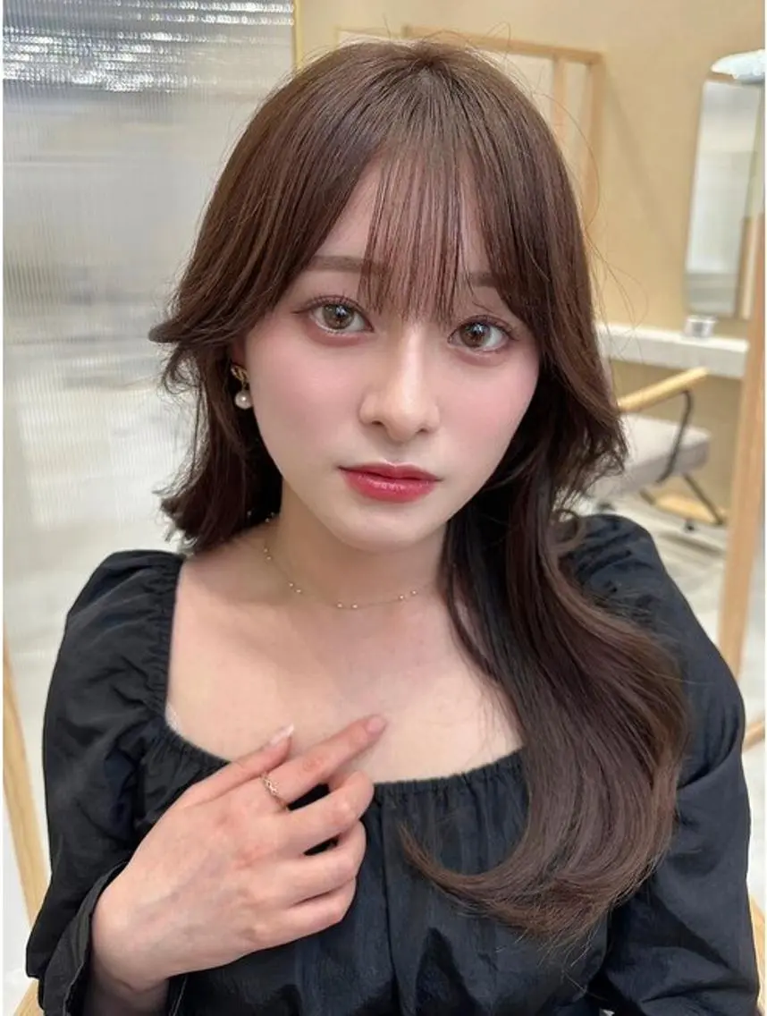 セミロング セミロングパーマ 顔まわりレイヤー 髪質改善 韓国風ヘア レイヤーカット カット 髪質改善🇰🇷レイ ヤーカット/艶透明髪のヘアスタイル