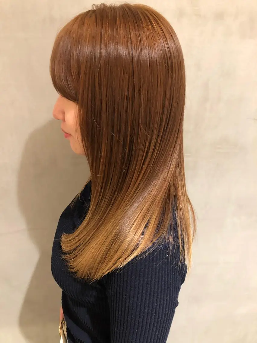 ミディアム カラー カット 縮毛矯正 トリートメント 大西 直人のヘアスタイル