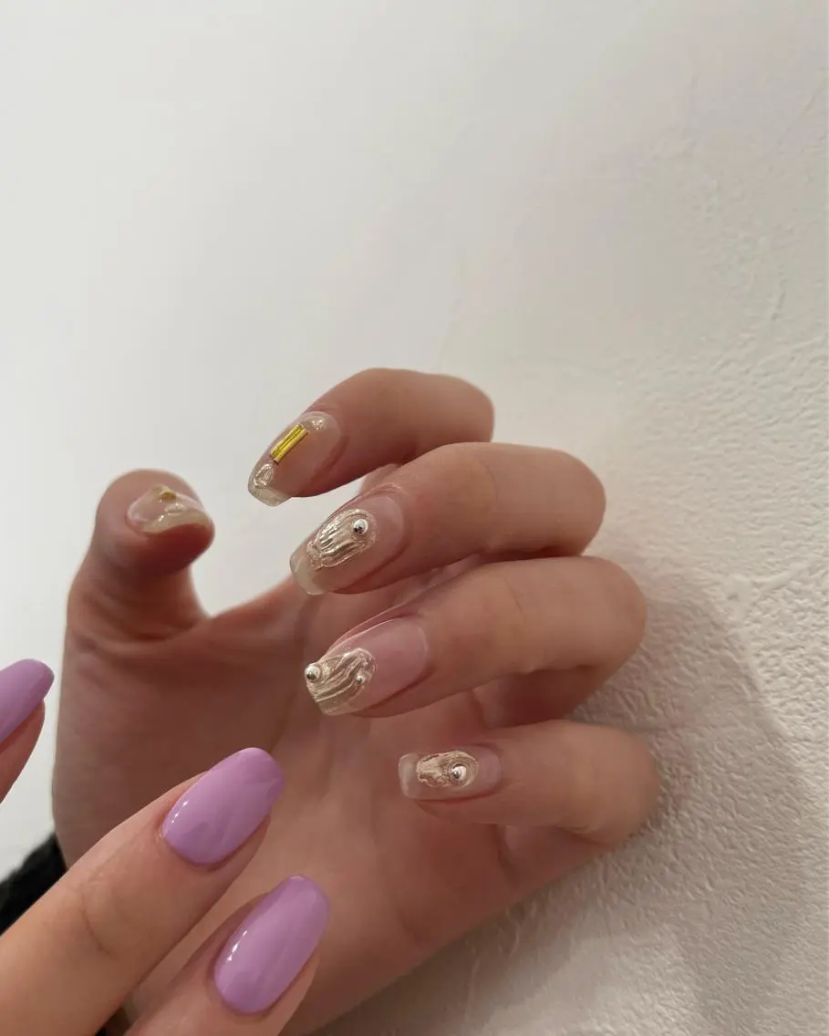ネイル おそろいネイル ハンドネイル フットネイル kiii.__ ✴︎*のネイルデザイン
