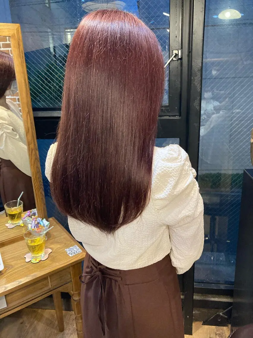 ロング ヘアカラー トリートメント ✨色持ちの良い艶 カラー✨蟹江真世のヘアスタイル