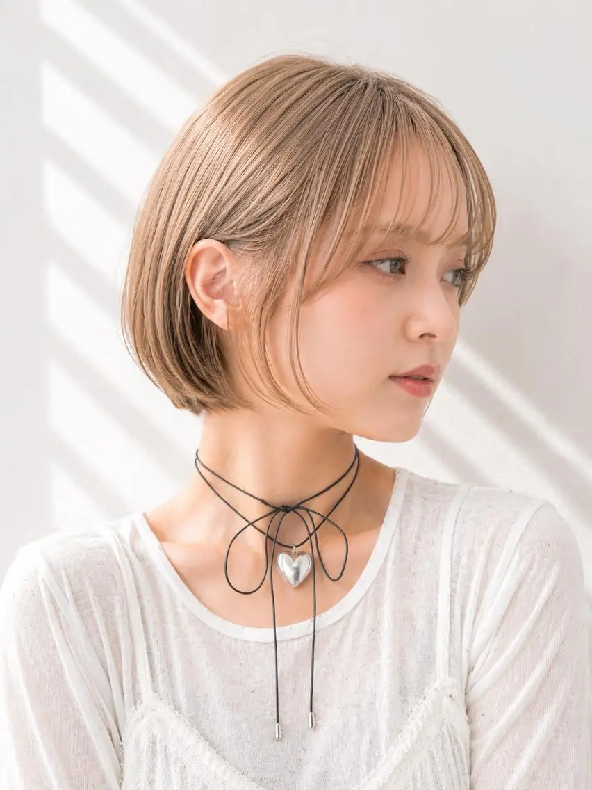 ショート ボブ 顔周りカット 小顔カット 鶴ヶ峰×ショートボブ 白髪ぼかし 村井祐介のヘアスタイル