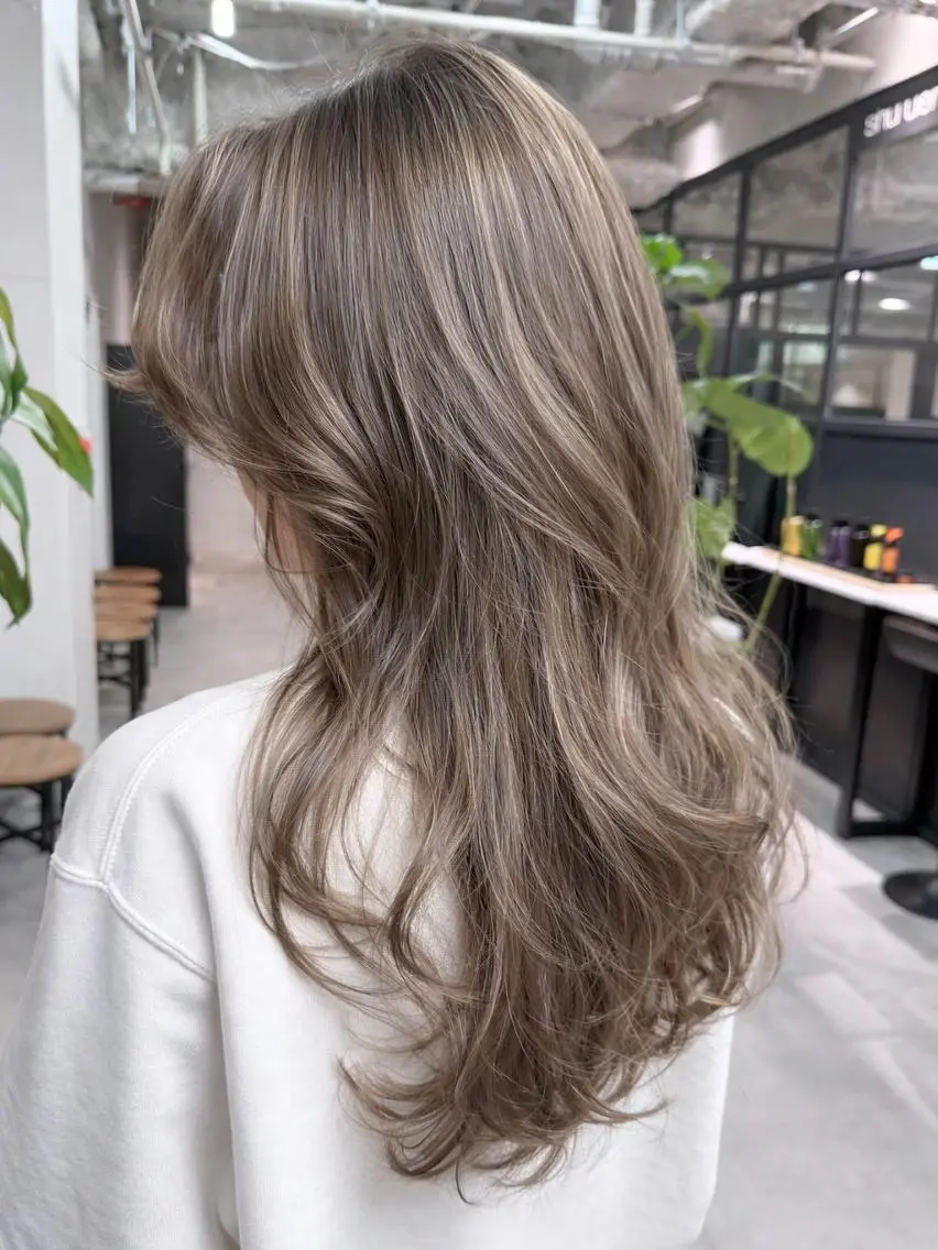 セミロング カラー ダブルカラー ハイトーンカラー 顔まわりレイヤー 顔周りカット レイヤーカット カット ヘアカラー トリートメント ITbyALBUM 下北沢店のヘアスタイル