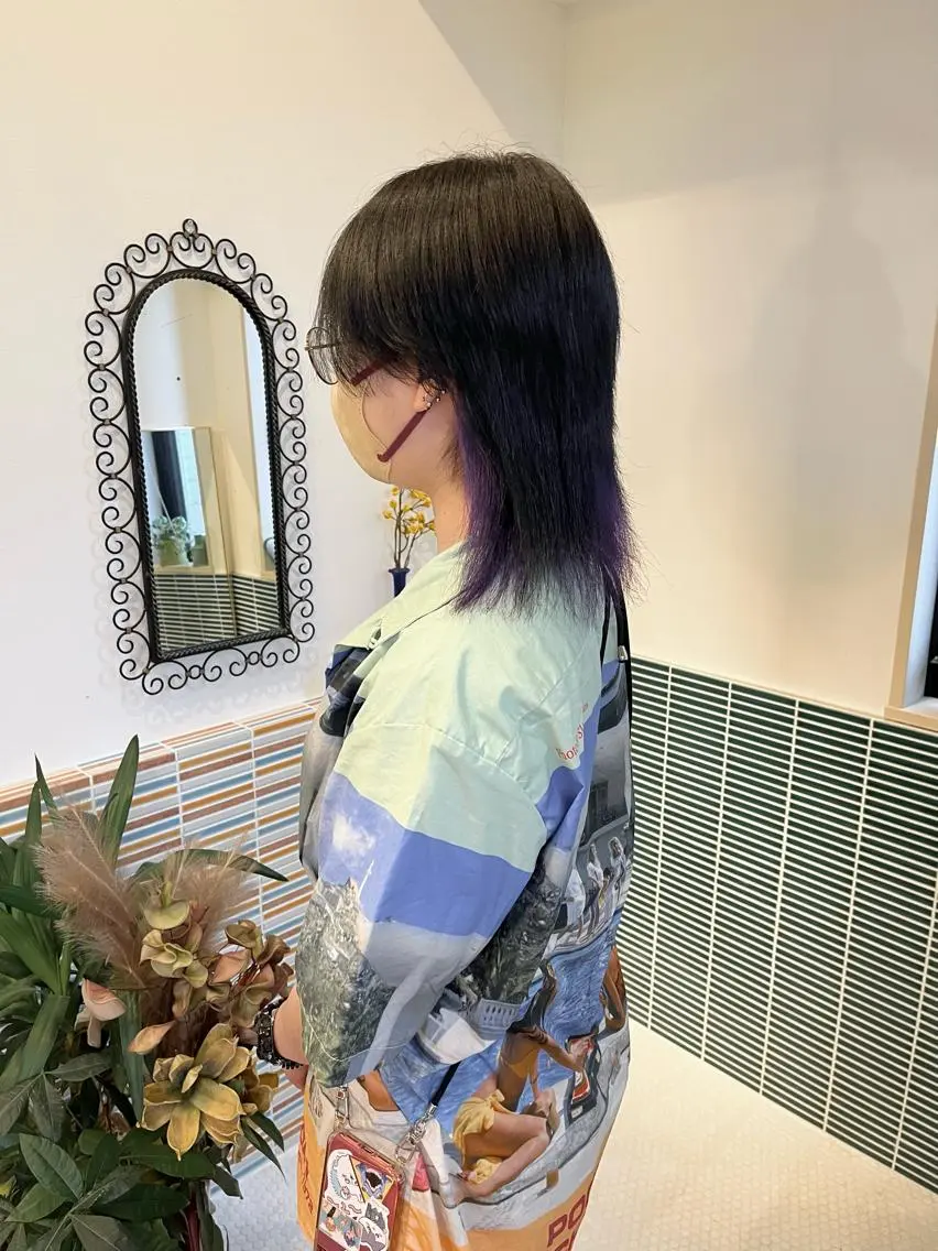 ミディアム カラー ブリーチ ラベンダーカラー ヘアカラー トリートメント 🩷ハイトーン透明感 レイヤー🩷ユリカのヘアスタイル