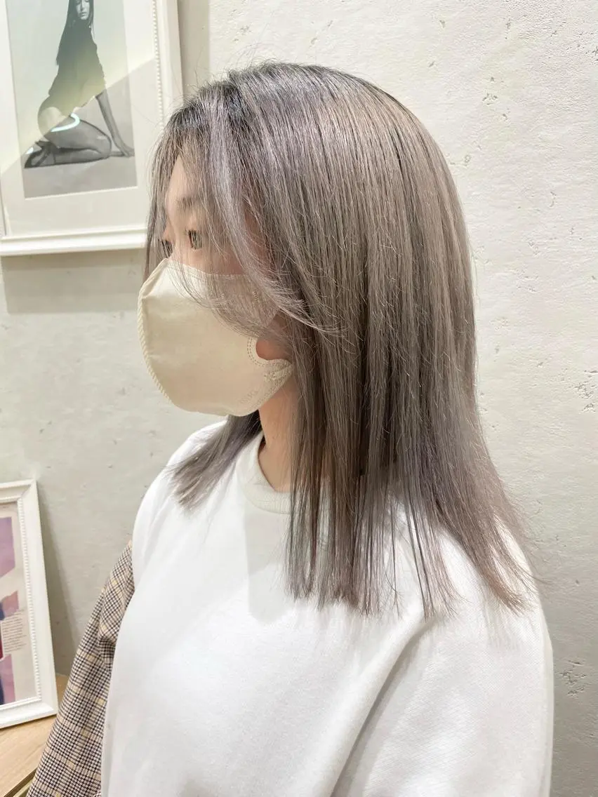 ミディアム カラー ヘアカラー トリートメント ♥️ブリーチ/ボブ/ レイヤー♥️maiのヘアスタイル