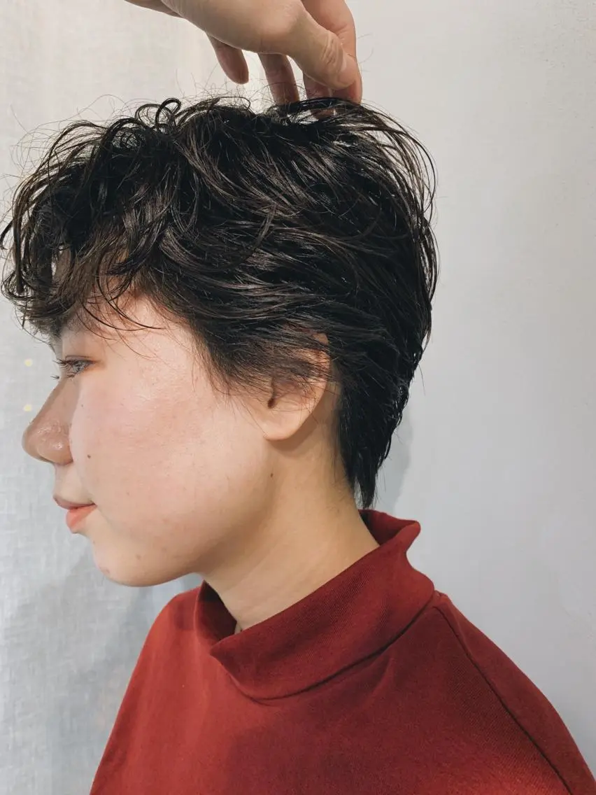 ショート カラー パーマ ボブパーマコテ巻き風 パーマNo1深江秀平のヘアスタイル