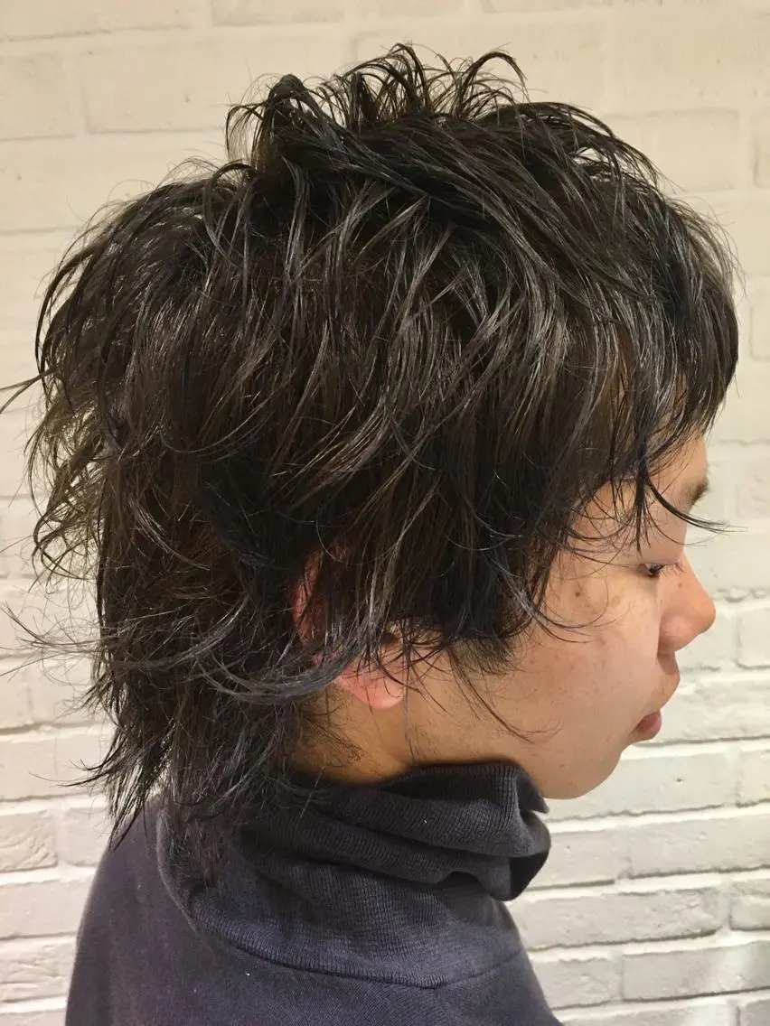 ショート カラー メンズ メンズウルフカット ウルフカット ヘアカラー レイヤー/大人メンズ パーマ🌀 平島拓也のヘアスタイル