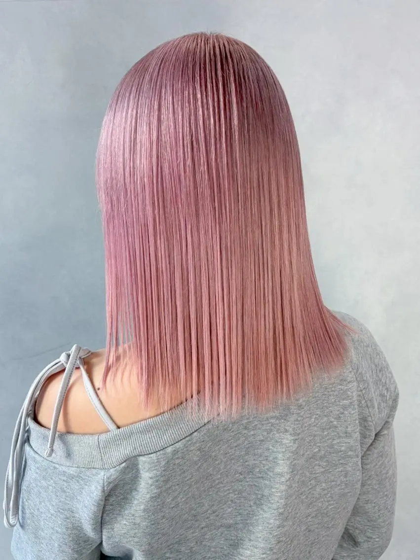 セミロング カラー ブリーチ ダブルカラー ハイトーンカラー カット ヘアカラー トリートメント ITbyALBUM 松戸のヘアスタイル