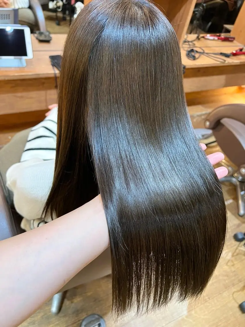 ロング 縮毛矯正 カット 縮毛矯正 トリートメント 菅村 勇亮のヘアスタイル
