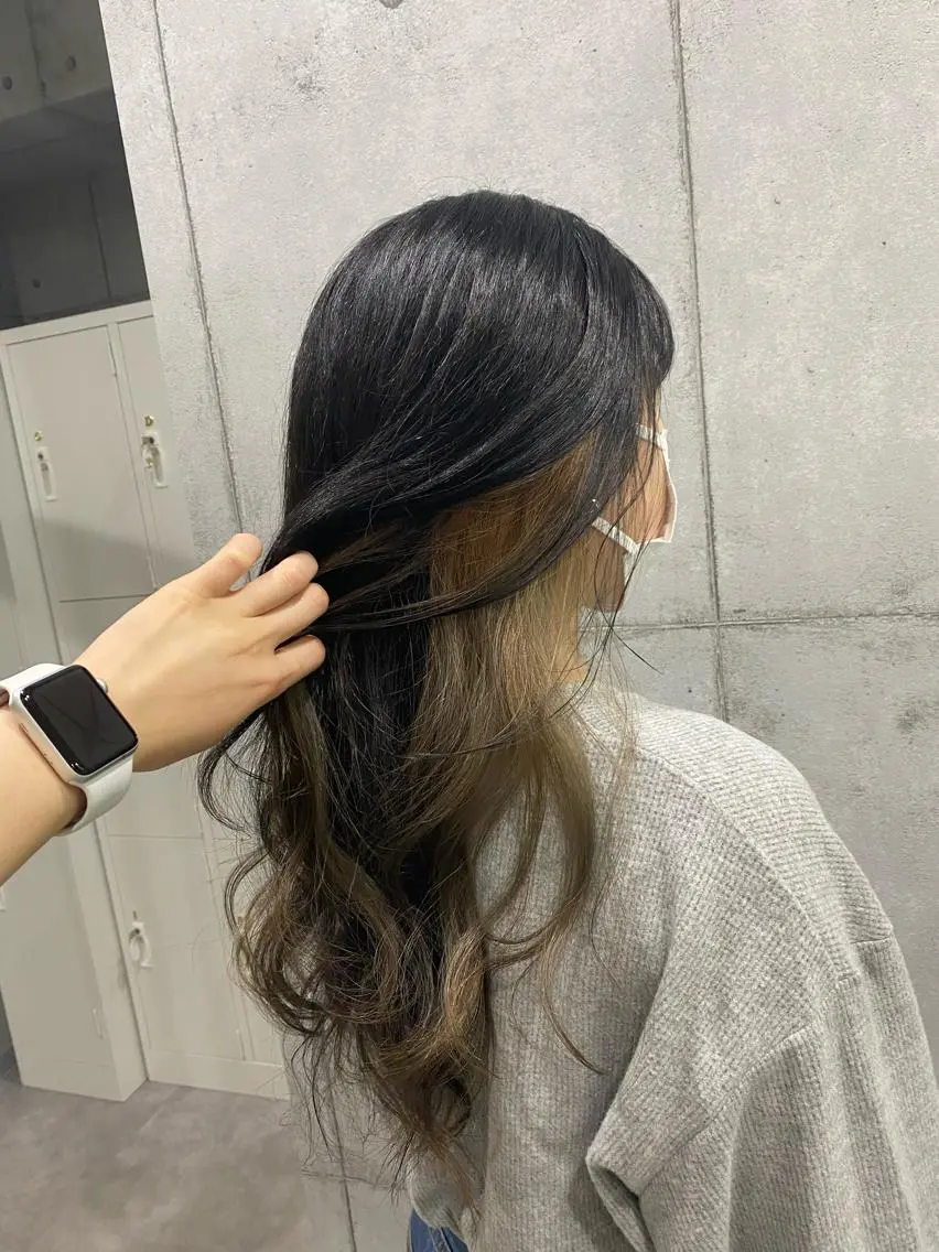 ロング カラー カット ヘアカラー ヘアセット newi赤羽 HINATAのヘアスタイル