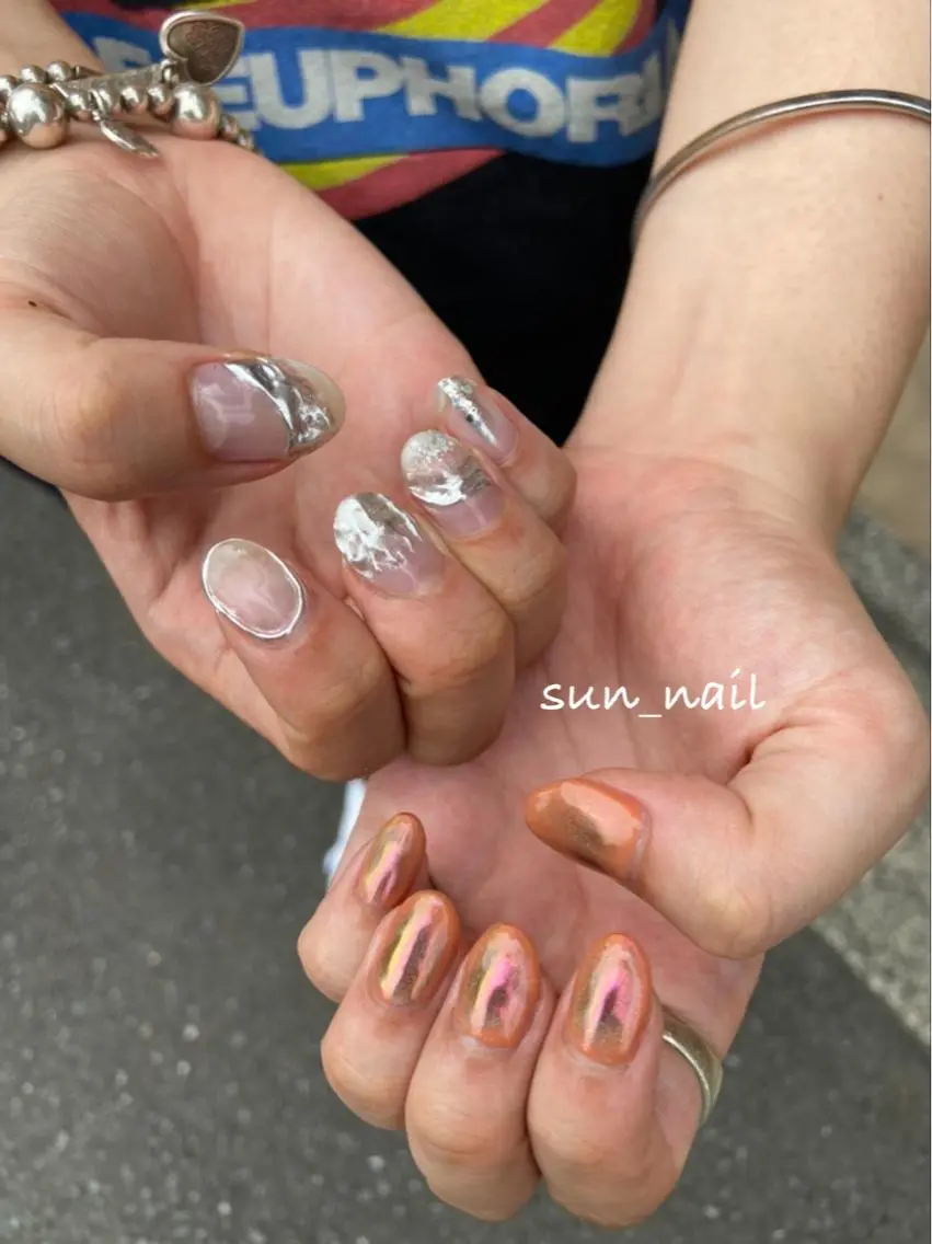 ネイル アートネイル ミラーネイル ニュアンスネイル . unffのネイルデザイン