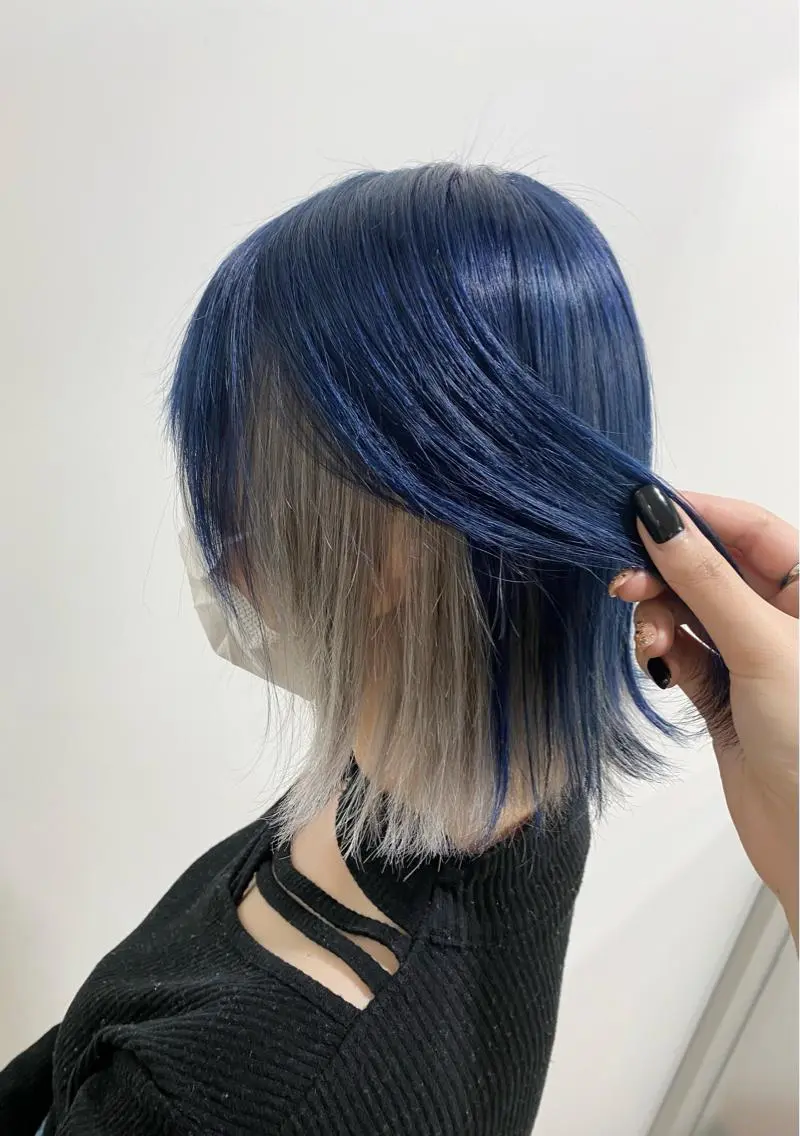 ミディアム カラー パーマ ヘアカラー たなか もえなのヘアスタイル