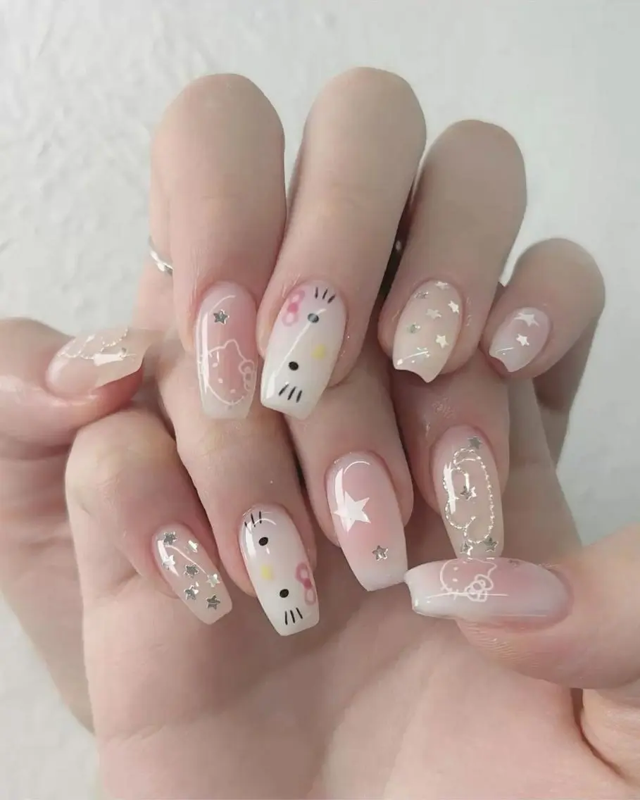 ネイル 長さ出し ガーリー キラキラネイル 韓国ネイル ロングネイル Umee Nailのネイルデザイン