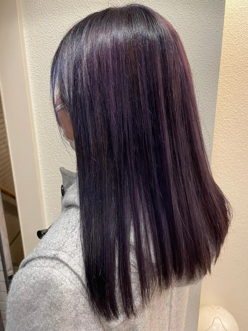 セミロング カラー ブリーチ イルミナカラー バイオレットカラー カット ヘアカラー こすげひろと カラー講師のヘアスタイル