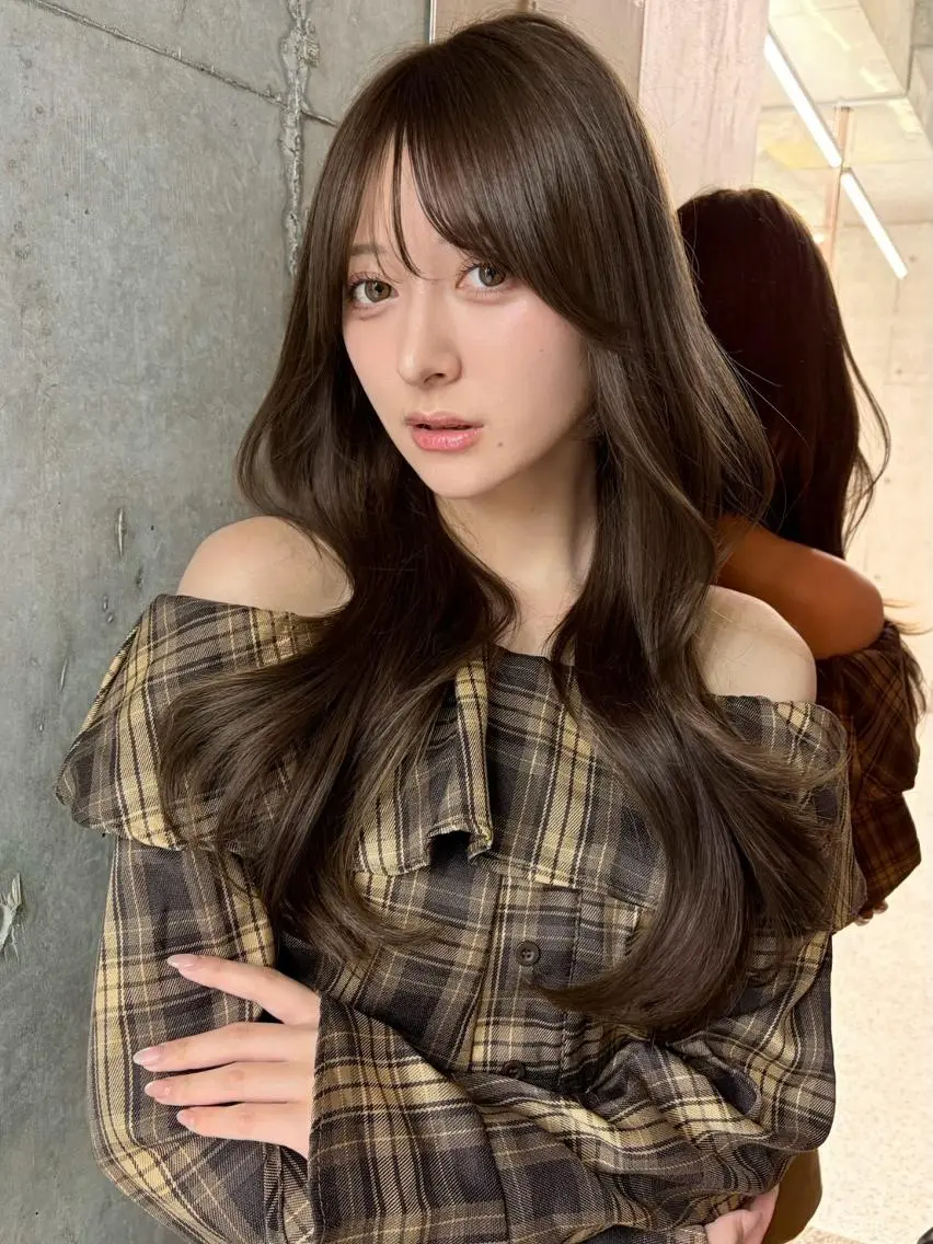 ロング ハッシュカット 韓国風ヘア レイヤーカット 縮毛矯正 GLROW 大宮 ANNEXのヘアスタイル