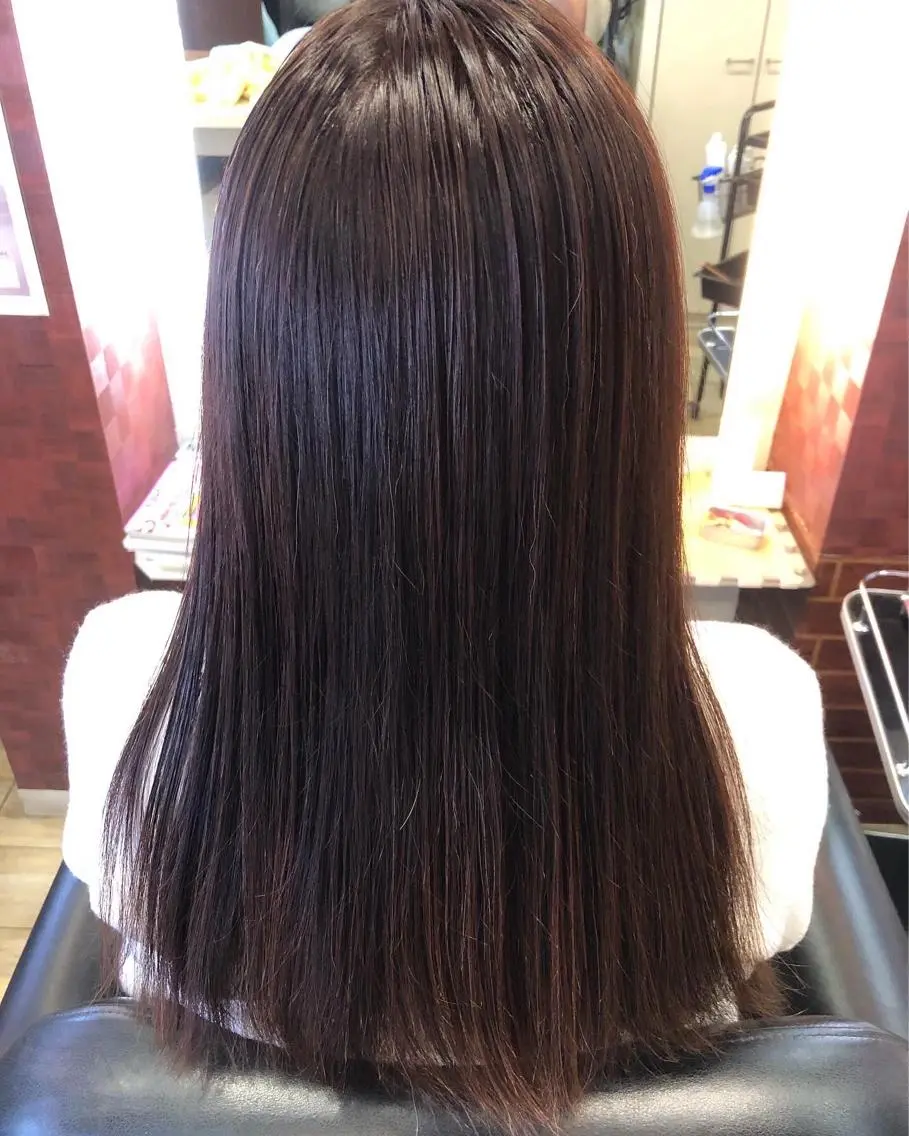 ロング カラー アッシュ ピンクカラー 髪質改善 トリートメント 織田 英之のヘアスタイル