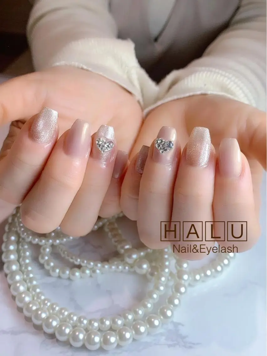 ネイル ハート キラキラネイル HALU ハルのネイルデザイン