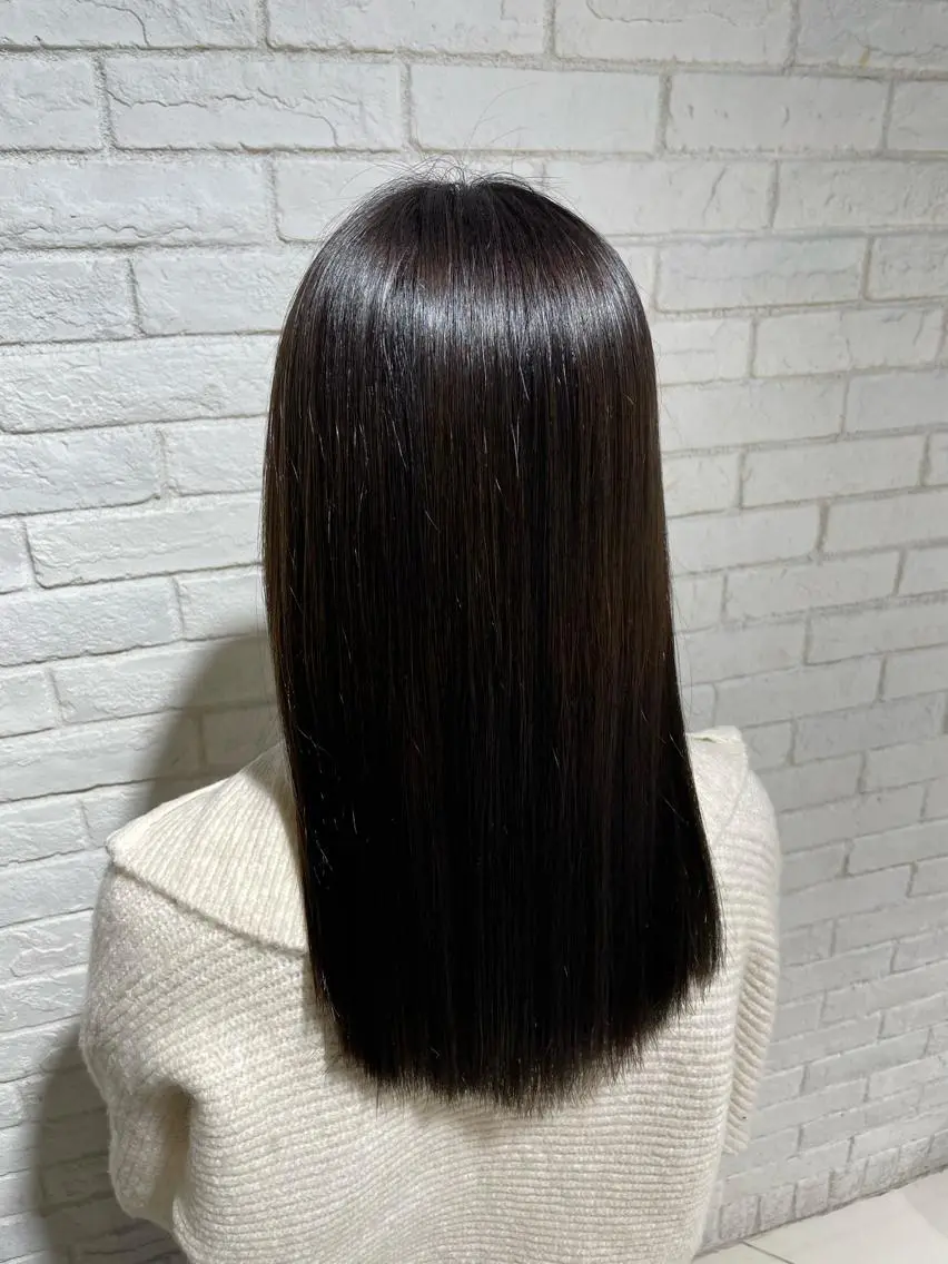 ロング パーマ 酸性ストレート ストレートパーマ 小野寺 もものヘアスタイル